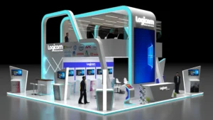 Custom exhibition stand design for trade show booth by Fusion Expo Display